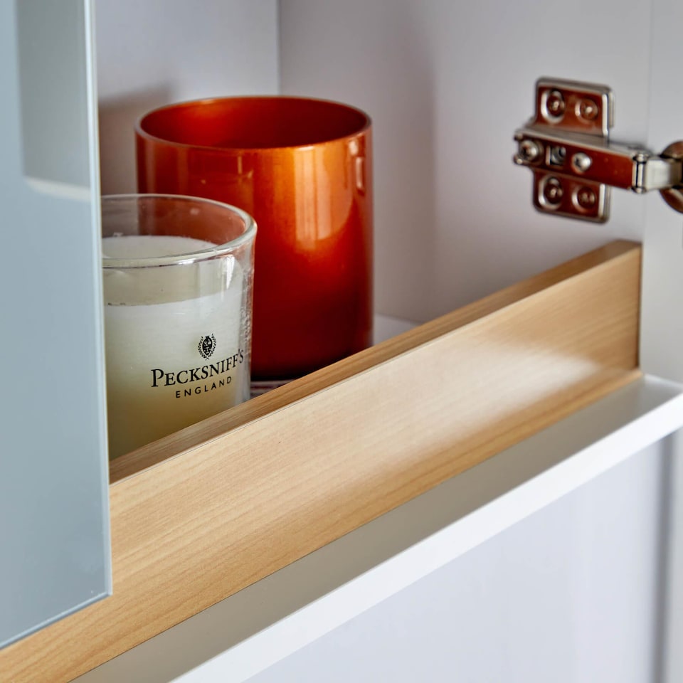image 1 of Bathroom Cabinet Wall Mounted Mirrored Vanity Storage Organiser | White