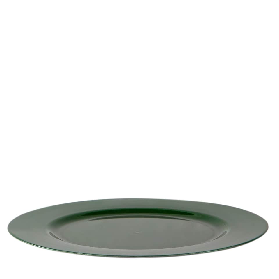 image 1 of Argon Tableware Metallic Charger Plates - 33cm - Green - Pack of 6