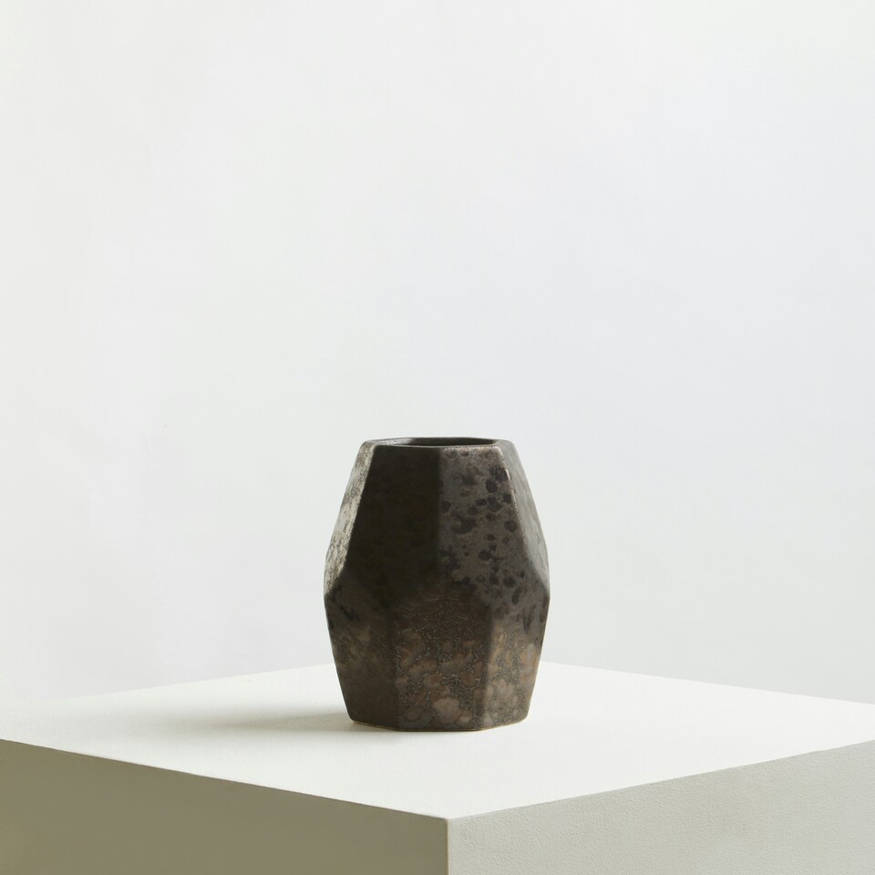 image 1 of Interiors by Premier Sleek And Sturdy Small Ceramic Vase, Robust And Durable Pottery Vase, Handcrafted Ceramic Vase For Flowers Brown