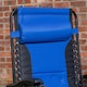 image 3 of Luxury Padded Multi Position Zero Gravity Garden Relaxer Chair Lounger in Blue & Black