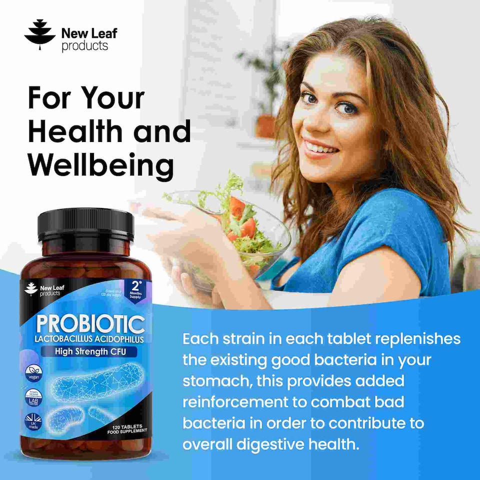 image 1 of Probiotic Supplements Acidophilus Tablets - Digestive & Gut