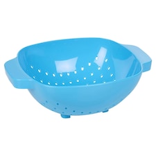 Plastic Colander Sieve Mesh Food Pasta Rice Veg Washing Strainer Kitchen Basket | Blue | Blue