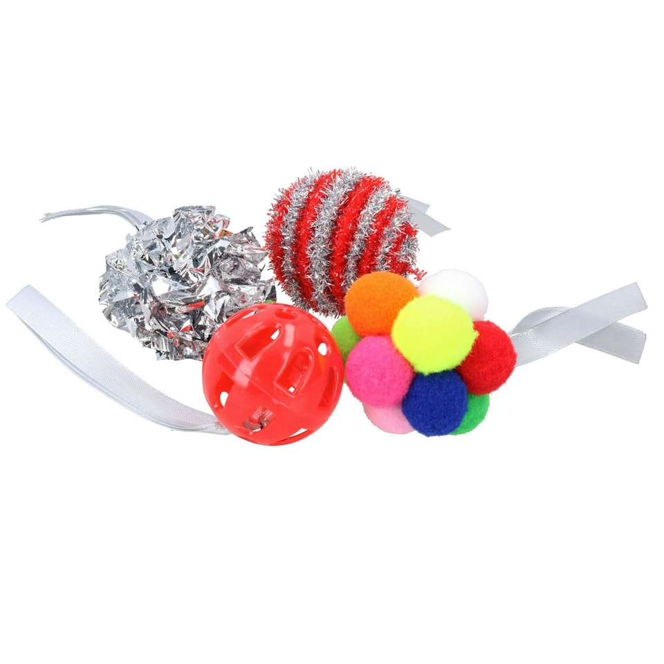 image 1 of 2pk Kitten Cat Christmas Cracker Gift Each Cracker Contains 4 Different Textured Balls