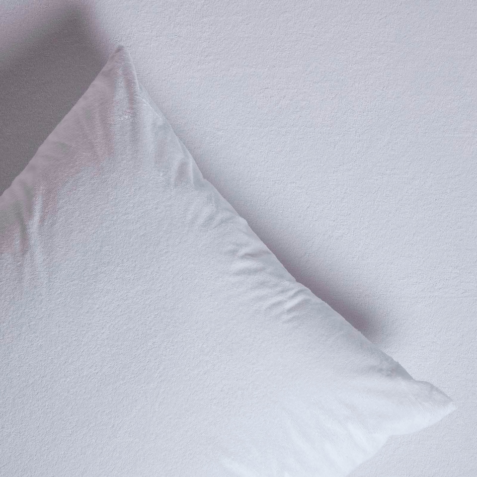 image 1 of Homescapes Terry Towelling Waterproof Pillow Protectors - 80 x 80 cm - Pack of 4 White
