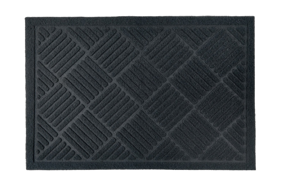 image 1 of Cross Hatch Black Front Door Mat