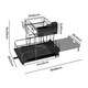image 2 of Toque 2 Tier Expandable Dish Drainer Rack Holder with Drip Tray Holder Black | Black