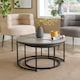 image 2 of Nest of 2 Grey Tables Round Stackable Side Unit Industrial Living Room Furniture