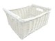 image 1 of Kitchen Log Fireplace Wicker Storage Basket With Handles Xmas Empty Hamper Basket White Large 45 x 35 x 20 cm | White | White