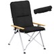 image 1 of Outsunny Padded Camp Chair Outdoor High Back Folding Recliner with Bag Black 