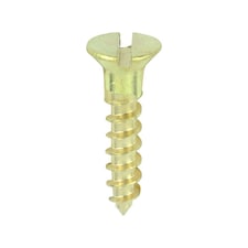 Timco - Solid Brass Timber Screws - SLOT - Countersunk (Size 8 x 3/4 - 200 Pieces)