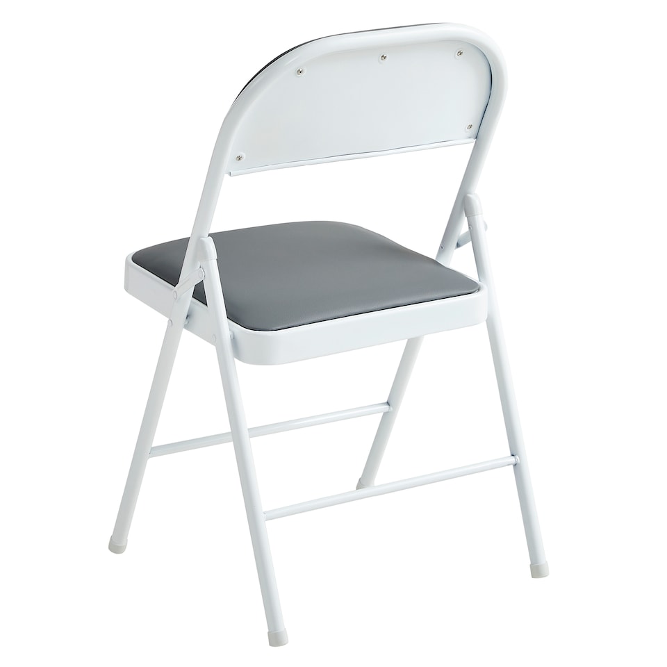 image 1 of MCC Direct Set of 4 Folding Metal Dining Chairs Kitchen Padded Seats
