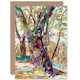 image 1 of Abstract Forest Tree Colourful Nature Painting Greetings Art Card