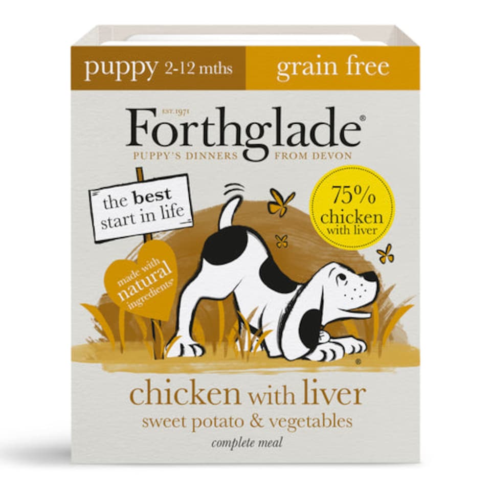 image 1 of Forthglade Natural Grain Free Chicken, Liver and Vegetables Puppy Wet Dog Food - 18 x 395g