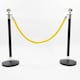 image 1 of 2 Silver Finish Black Stanchion Poles with 1 Yellow Gold Velvet Rope