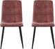 image 2 of Set of 2 Faux Suede Leather Dining Chairs Henri Pink by MCC Direct