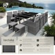 image 2 of Garden Table and Chairs Palma - 12 seats with cushions, dining table, rain cover | Grey | grey/light grey | 53 x 53 x 87 cm | 1
