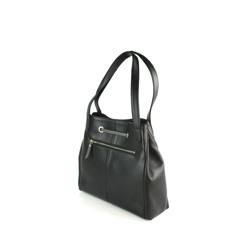 image 1 of Eastern Counties Leather Keziah Leather Handbag - Black/Dark Grey - One Size | Black