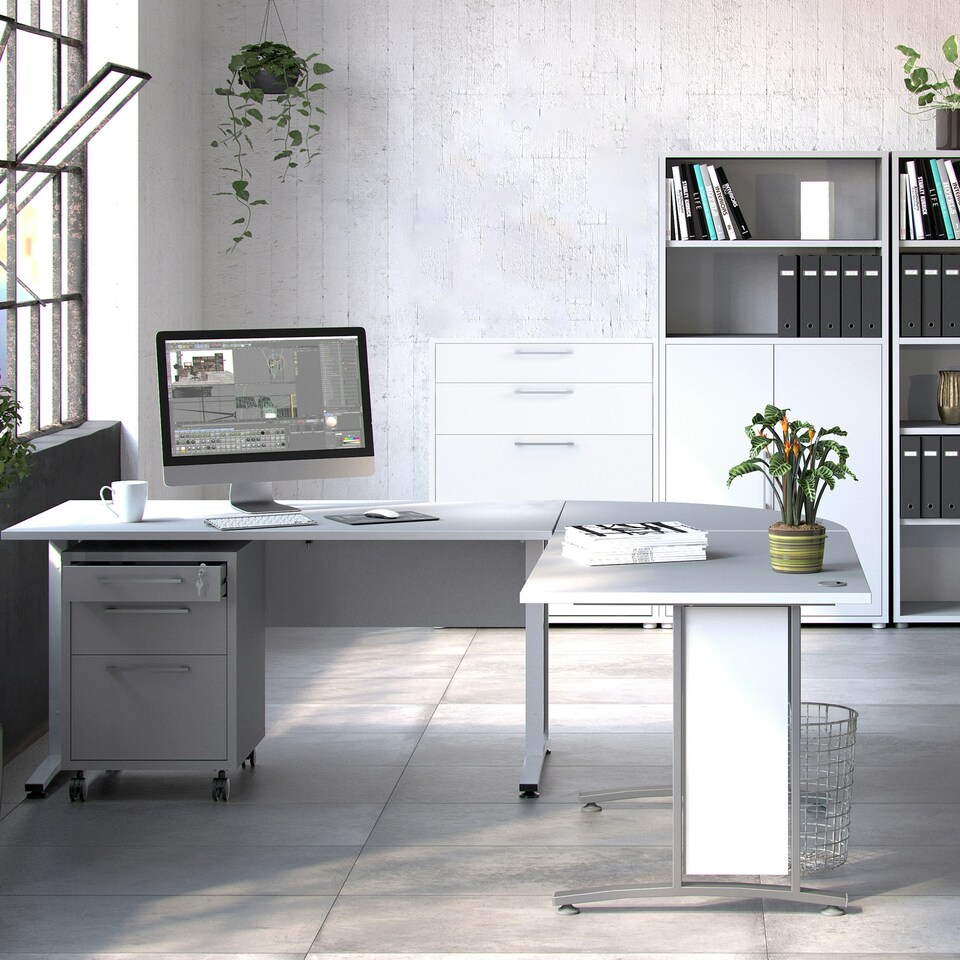 image 1 of Prima Office Storage with 2 Drawers 2 File Drawers In White