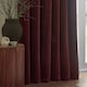 image 3 of Yard Heavy Chenille Velvet Room Darkening Pencil Pleat Curtains | Red