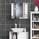 image 2 of HOMCOM Bathroom Mirror Cabinet, Stainless Steel Wall Mounted  Bathroom Storage Cabinet with Double Doors, 60x55cm
