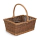 image 2 of Small Rectangular Unpeeled Willow Shopping Basket | Brown | Brown