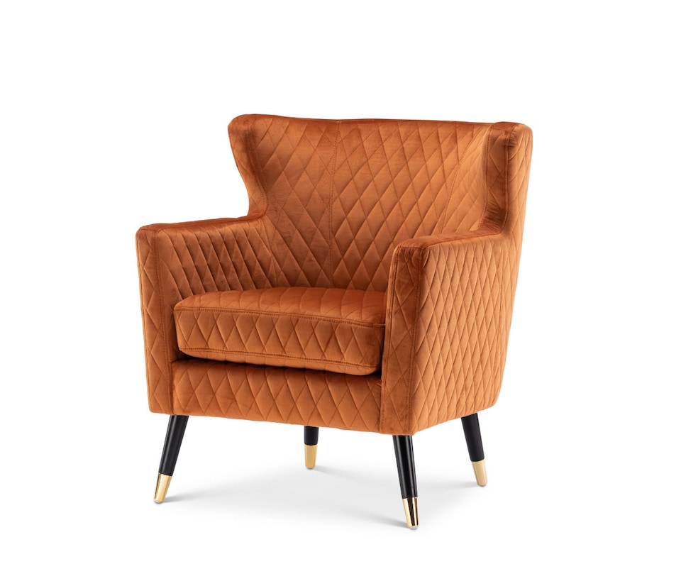 image 1 of Velvet Orange Alessia Accent Chair