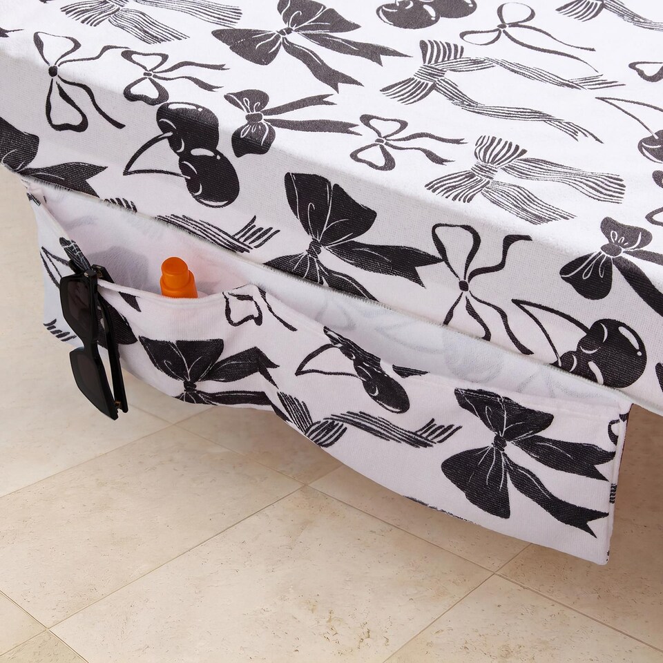 image 1 of OHS Bows Beach Towel with Bag Quick Dry Absorbent Travel Spa
