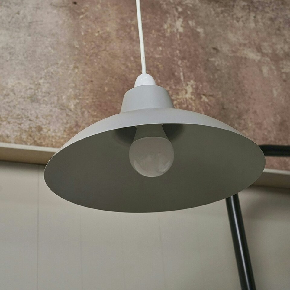 image 1 of ValueLights Retro Style Matt Grey Easy Fit Ceiling Pendant Light Shade
