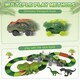 image 5 of Dinosaur Track Playset - Flexible Racing Track with Dinosaur Tunnel & Figures for Kids