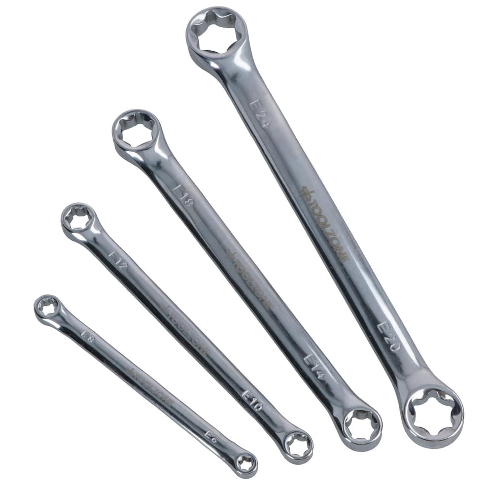 image 1 of 4pc Star / Female Torx / E Ring Spanner Tool Set E6 - E24 Wrench TE541