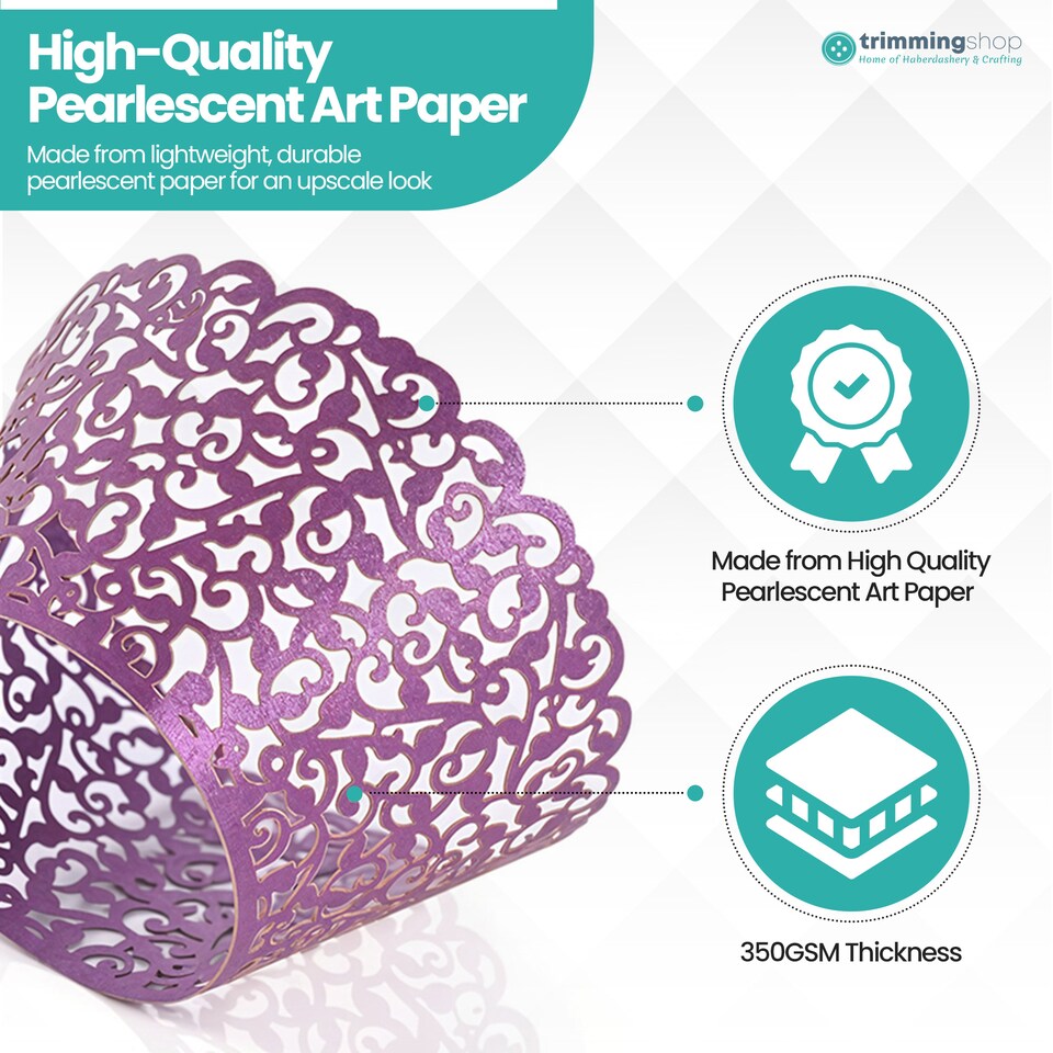 image 1 of Cupcake Wrappers Laser Cut Floral Design Paper Cup Holders - 25pcs