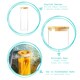 image 2 of Argon Tableware Glass Storage Jars with Wooden Lids - 2 Litre - Pack of 3