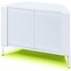 image 5 of MDA Designs CORVUS Corner-Friendly Gloss White Contemporary Cabinet with White BeamThru Glass Doors for Flat Screen TVs up to 50" with 16 Colour LED Lights White