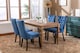 image 2 of Romsey Set of 4 Modern Velvet Dining Chairs with Solid Oak Legs