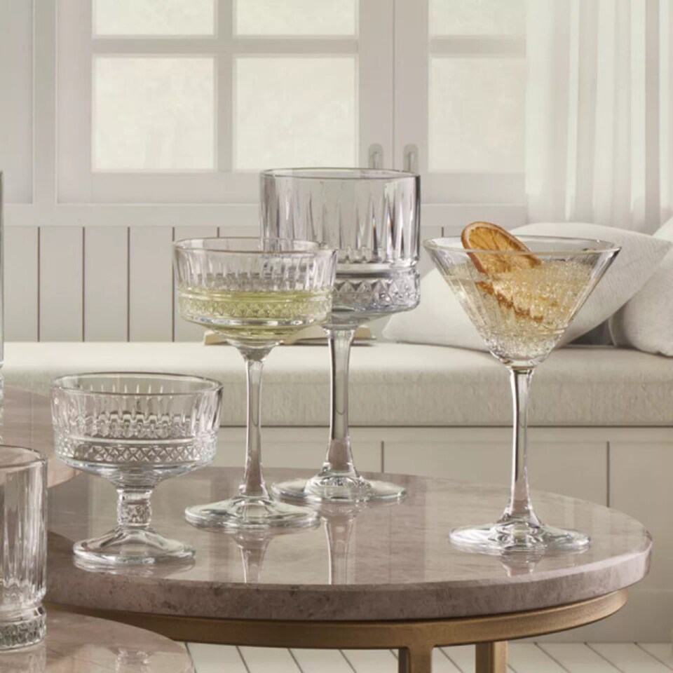 image 1 of Queensway Home & Dining Champagne Coupe Glasses 260ml 4 or 8 Pack | Clear | 4 Glasses