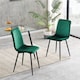image 2 of MCC Direct Set of 2 Lexi Velvet Fabric Dining Chairs with Metal Legs Green