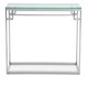 image 1 of Allure Tempered Glass Silver Finish Console Table Silver