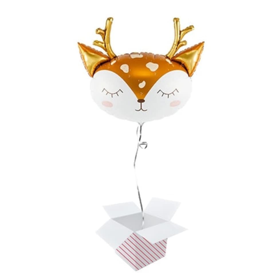 Reindeer Head Christmas Helium Foil Giant Balloon - Inflated Balloon in a Box