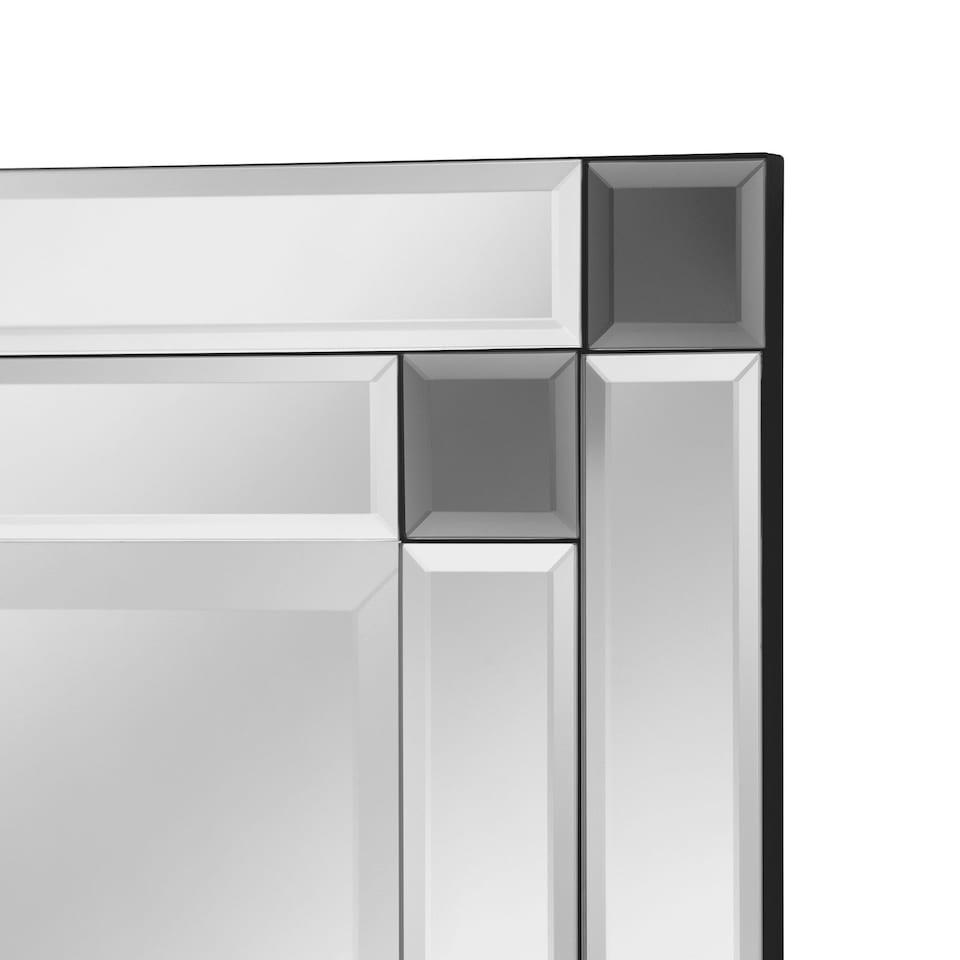 image 1 of Bevelled Modern Rectangular Mirror 120x80cm Black | 120x80x2cm