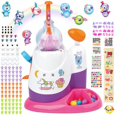Balloon Inflator DIY Squishy Making Kit for Kids Glow in the Dark Kawaii Squishy Toy Set with Balloons Stickers and Accessories (Pink)