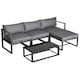 image 1 of Outsunny 5-Piece Outdoor Patio Set Padded Cushion Coffee Table