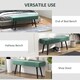 image 5 of HOMCOM End of Bed Bench, Upholstered Hallway Bedroom with Steel Legs, Green