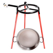 Vaello Carbon Steel Pan 38cm Single Gas Ring Set of 3 Legs