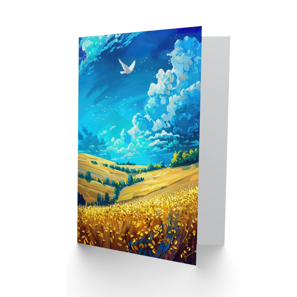 image 1 of Golden Yellow Wheat Fields Countryside Him Her Birthday Card