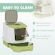 image 9 of PawHut Cat Litter Box, Hooded Cat Litter Tray with Lid, Scoop, Green Grey | One Size