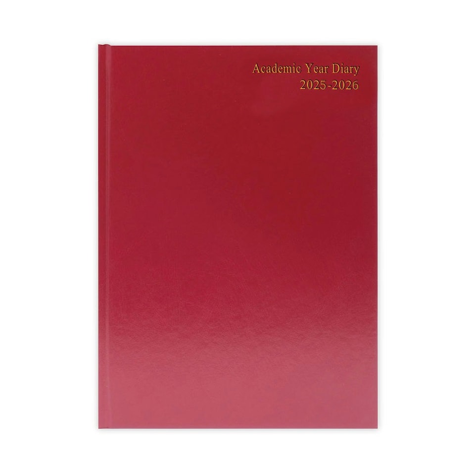 image 1 of Janrax 2025-2026 A5 Day Per Page Burgundy Academic Diary