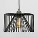 image 1 of ValueLights Casco Low-Hanging Lampholder Brushed Gold Pendant Light with Black Drum Shade and E27 Pear LED 4W Warm White 2700K Bulb