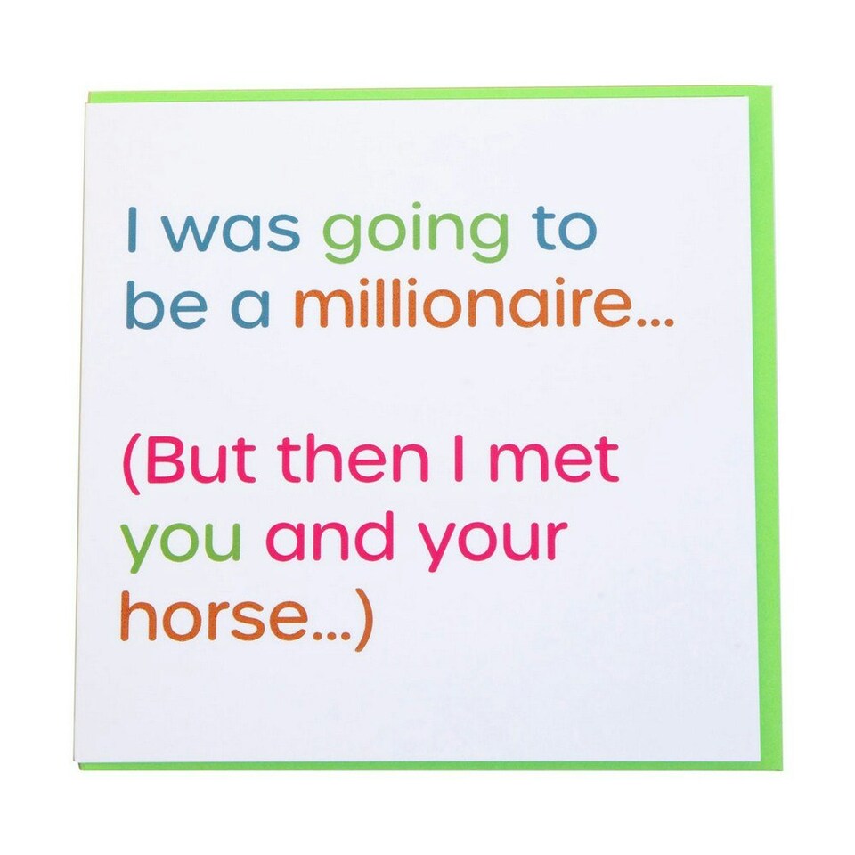 Gubblecote Millionaire Wordy Greetings Card - White/Green - One Size
