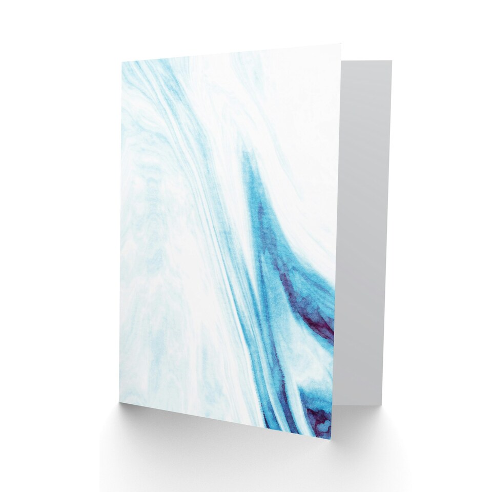 image 1 of Abstract Watercolour Waves Art Blank Just to Say Card