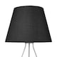 image 4 of Set of 2 Tripod - Silver 42cm Table Lamps With Black Fabric Shades Silver | Black